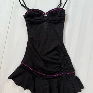 Black Dress with Pink Accents